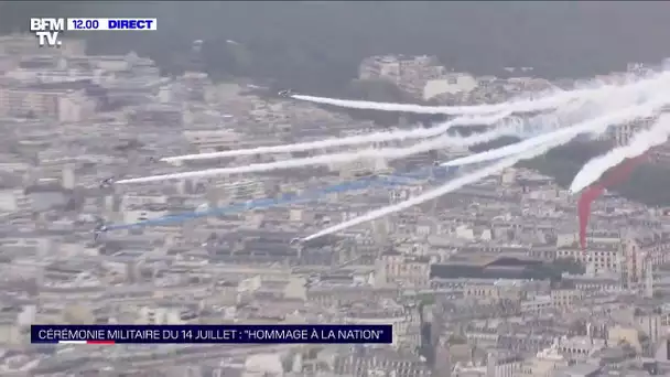 14-Juillet: la patrouille de France dessine un panache blanc pour honorer le personnel soignant