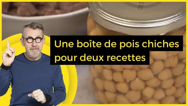 Une boîte de pois chiches pour deux recettes - C Jamy