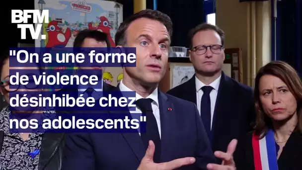 "Une forme de violence désinhibée chez nos adolescents": Emmanuel Macron s'exprime sur l'école