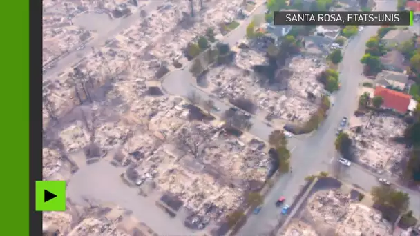 Californie : images aériennes de Santa-Rosa, ravagée par des feux de forêt