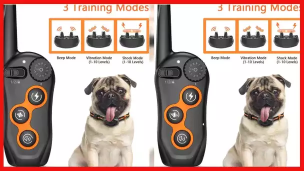 MAISOIE Dog Training Collar, 100% Waterproof Dog Shock Collar with Remote Range 1300ft, 3 Training