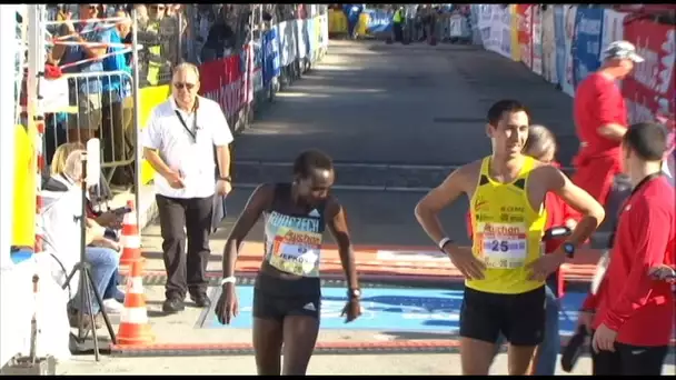 MARSEILLE-CASSIS 2016 - Arrivée de la 1ère femme Jocelyne Jepkosgei en 1h07&#039;