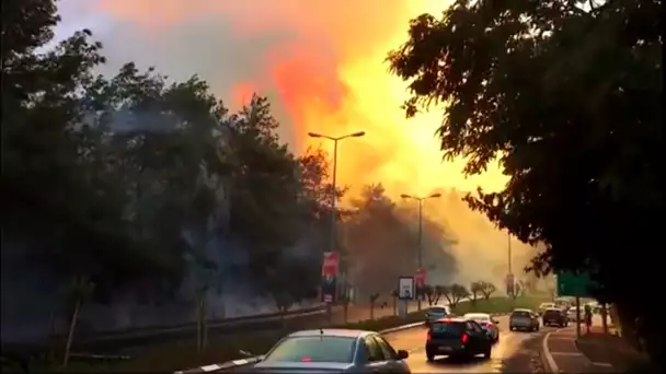 En Israël, les policiers font face à un malfrat à 500°C