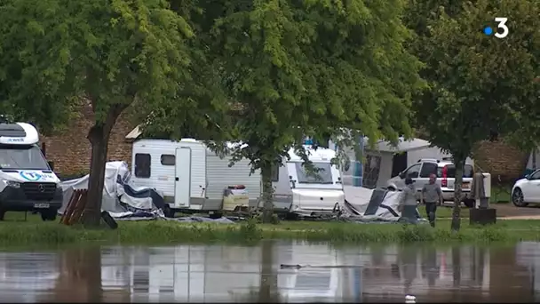 Inondations: un camping évacué à Scey-sur-Saône