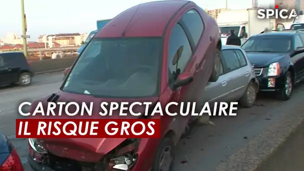 Carton spectaculaire sur la route : il risque très gros !