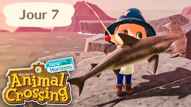 Jour 7 | Des Requins 🦈 sur l'Île du Sud ! | Animal Crossing : New Horizons
