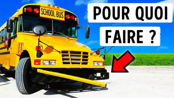 À quoi servent les longues barres des bus scolaires ?