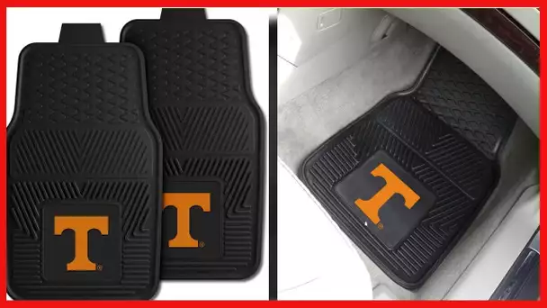 FANMATS 8750 Tennessee Volunteers 2-Piece Heavy Duty Vinyl Car Mat Set, Front Row Floor Mats,