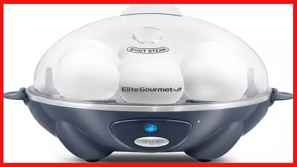 Elite Gourmet EGC007BG Rapid Egg Cooker, 7 Easy-To-Peel, Hard, Medium, Soft Boiled Eggs, Poacher