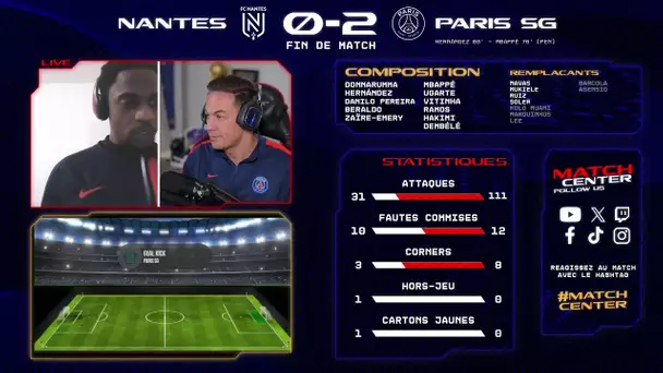 Match Center : FC Nantes vs Paris Saint-Germain