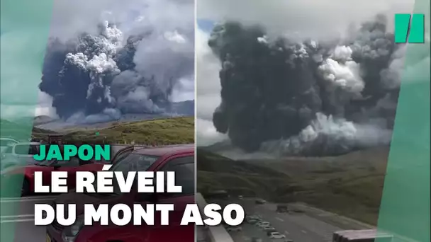 La spectaculaire éruption volcanique du Mont Aso au Japon