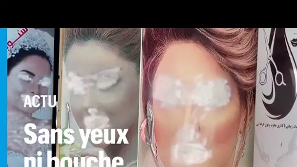 A Kaboul, des photos de femmes taggées  devant les salons de beauté