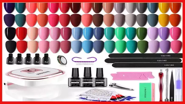 JODSONE Gel Nail Polish Kit with Portable UV Light of 32 Colors Gel Nail kit Base & Matte Top Coat