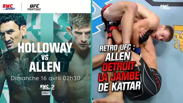 Retro UFC : Allen détruit la jambe de Kattar pour une victoire par TKO !
