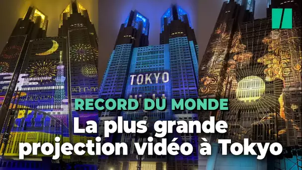 Le plus grand mapping vidéo du monde illumine un gratte-ciel de Tokyo