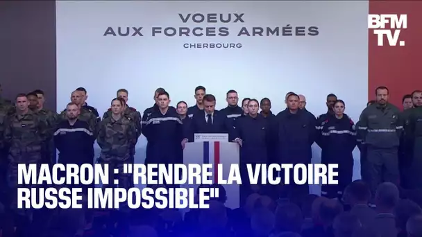 Emmanuel Macron présente ses vœux aux armées à Cherbourg