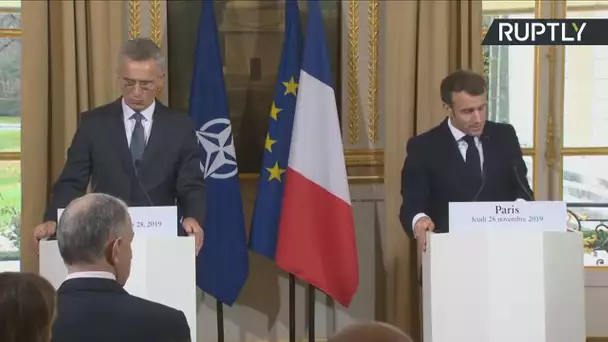 Conférence de presse conjointe d’Emmanuel Macron et de Jens Stoltenberg à Paris