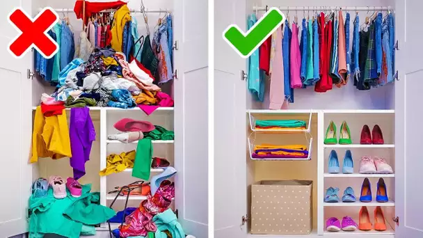 18 ASTUCES GÉNIALES D'ORGANISATION | IDÉES ET CRÉATIONS DIY COOLS POUR TRANSFORMER TA MAISON