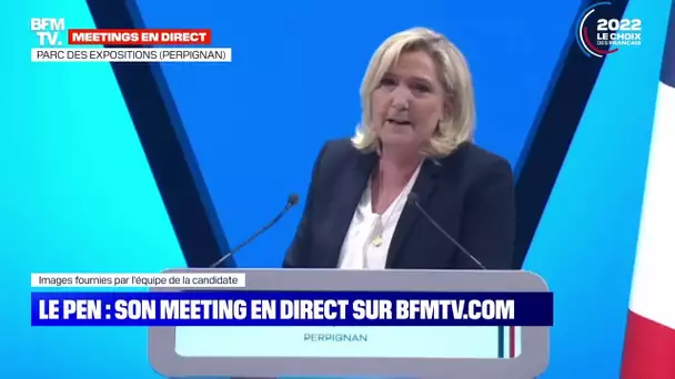 Le discours de Marine Le Pen lors de son meeting à Perpignan