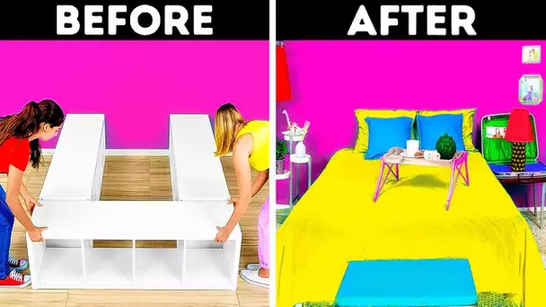 TRANSFORMATION POUR UNE CHAMBRE || MANIÈRE GÉNIALES DIY D'AMÉLIORER TA CHAMBRE