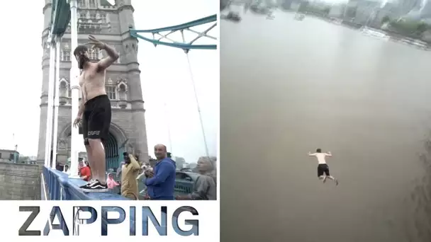 Gros back flip dans la Tamise à Londres !