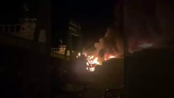 Incendie sur le port de Sagone, dans la nuit du 12 au 13 juin 2021