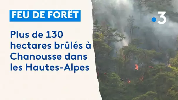 Feu de forêt : plus de 130 hectares brûlés à  Chanousse dans les Hautes-Alpes