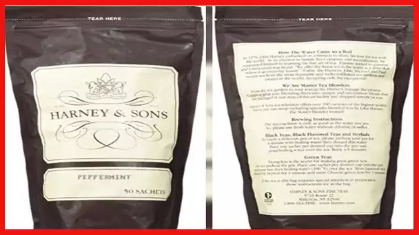 Harney & Sons Peppermint Tea, Bag of 50 Sachets