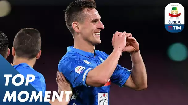 Milik controls perfectly before slotting past Olsen | Roma 1-0 Napoli | Top Moment | Serie A