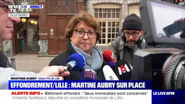 Immeubles effondrés à Lille: "À priori, pas de morts ni de blessés", affirme Martine Aubry