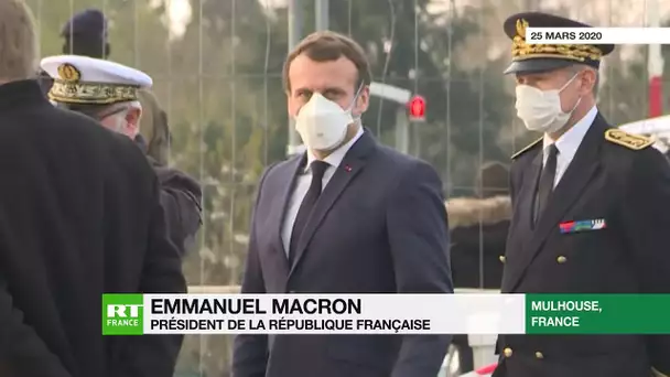 France : Macron en visite à Mulhouse n'oublie pas de porter un masque