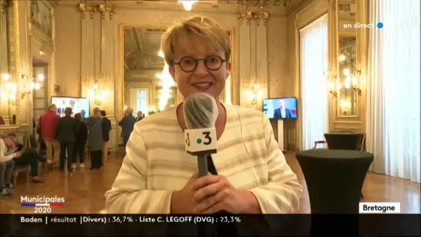 Réaction de Nathalie Appéré après sa réélection à la mairie de Rennes. Municipales 2020
