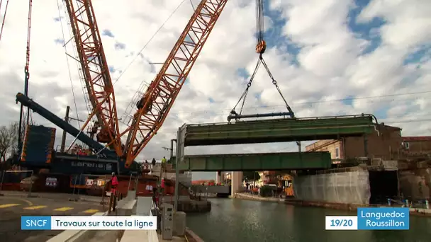 Frontignan : les travaux spectaculaires de rénovation du pont menés par SNCF réseaux