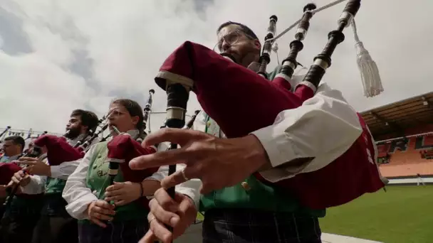 Festival Interceltique de Lorient 2023. La prestation du bagad Bagad Plougastell