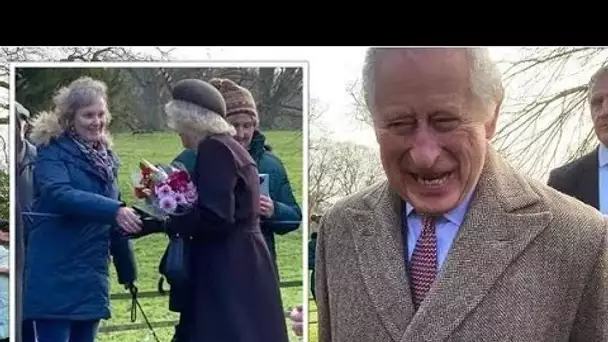 Jolly King Charles et Camilla de bonne humeur alors qu'ils sortent pour le service du Nouvel An