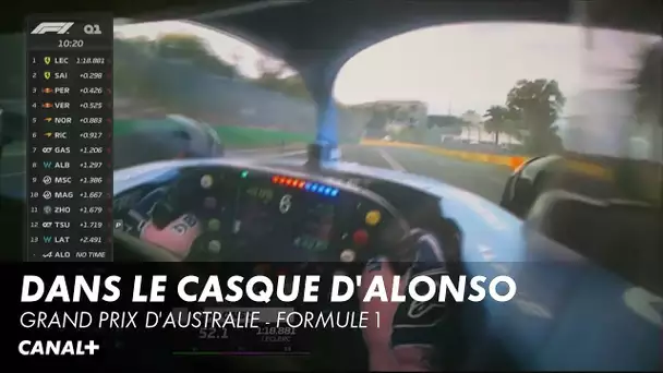 Dans le casque de Fernando Alonso lors des qualifications - Grand Prix d'Australie - Formule 1