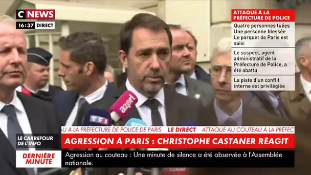 Attaque au couteau à la préfecture de police de Paris : Christophe Castaner évoque l'agresseur