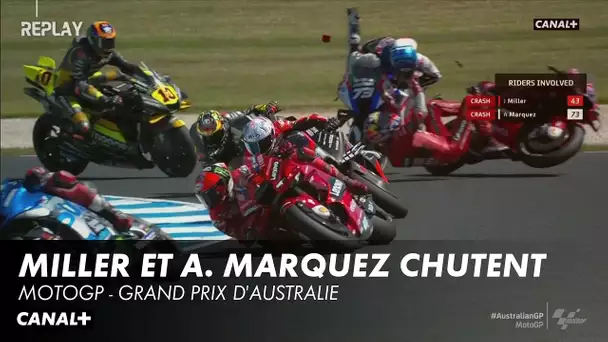 L'énorme chute entre Álex Márquez et Jack Miller - Grand Prix d'Australie - MotoGP