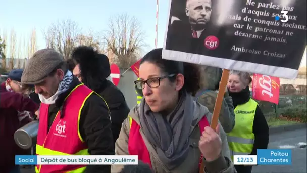 Angoulême : le dépôt de bus bloqué par des manifestants contre la réforme des retraites