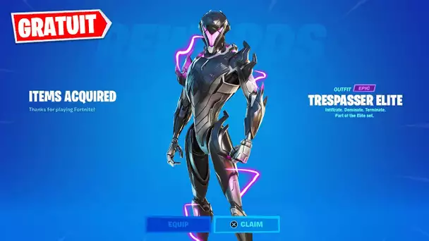 UN NOUVEAU SKIN GRATUIT SUR FORTNITE "TRESPASSER ELITE" ! (MAIS PAS POUR TOUT LE MONDE  😡)