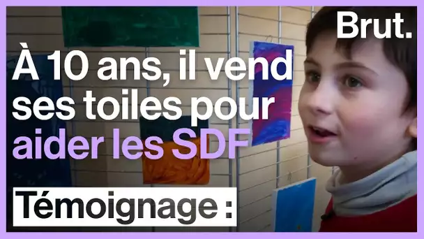 Arthur, 10 ans, vend ses toiles pour aider les sans-abri