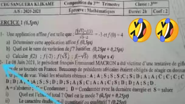 Togo : la gifle de Macron tourmente des élèves ; elle revient dans un sujet de  en Mathématiques !!!