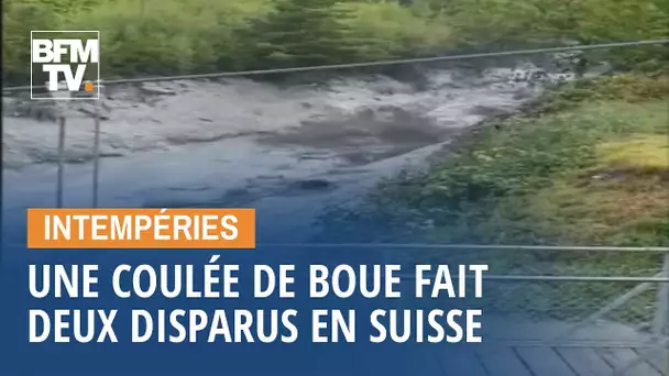 Une impressionnante coulée de boue fait deux disparus en Suisse