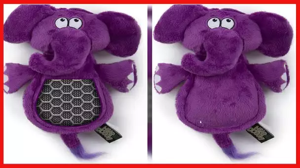 Hear Doggy Flatties with Chew Guard Technology Dog Toy, Elephant, Purple, Large (58547)