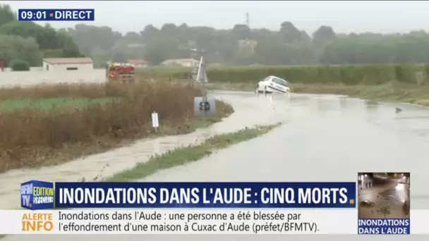 Inondations dans l&#039;Aude: de nombreuses routes sont complètement submergées