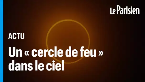 Une éclipse lunaire laisse apparaître un anneau lumineux dans le ciel américain