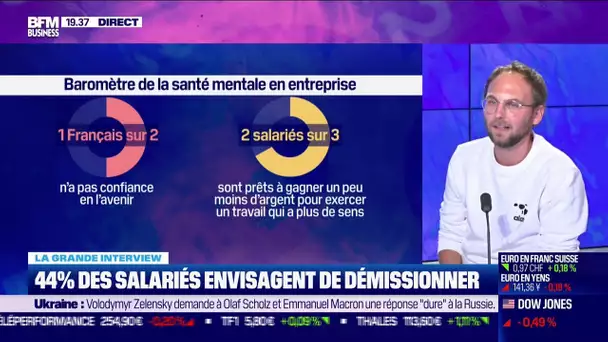 Pas de grande démission en France, pourtant 44% des salariés envisagent de démissionner