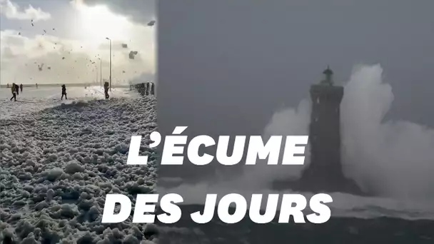 La tempête Bella fait tomber de l'écume dans le Finistère