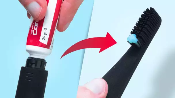 Je teste une brosse à dents qui distribue du dentifrice