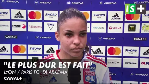 La réaction de la buteuse Delphine Cascarino - Lyon / Paris FC - D1 Arkema